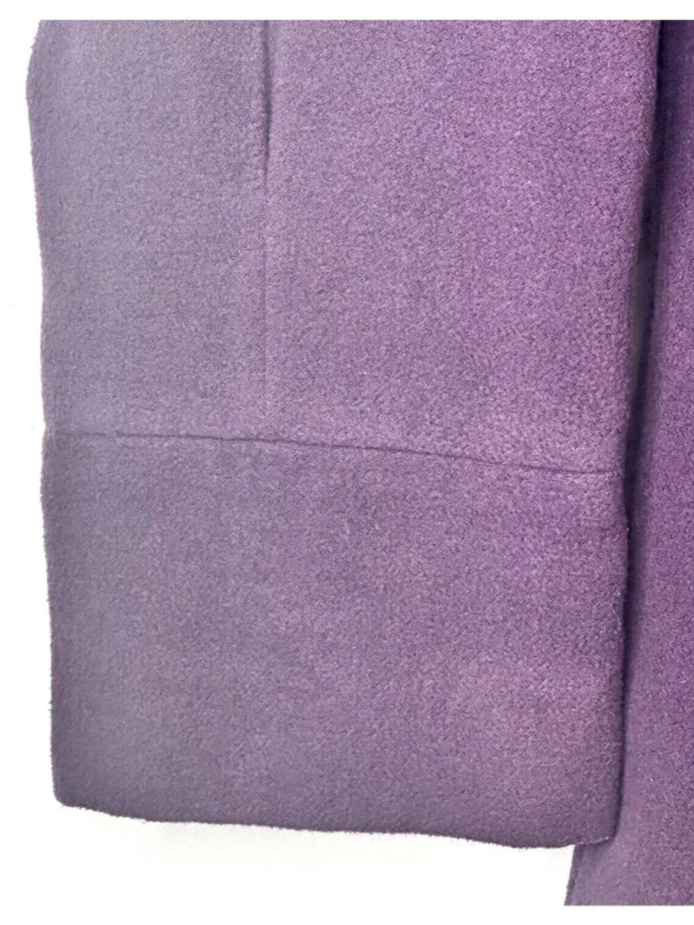 Womens Wool Blend Dress Coat Purple L Shawl Collar Button Front Lined Queens